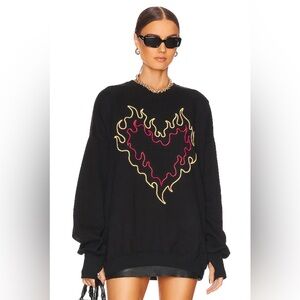The Laundry Room Burn Heart Jumper in Black from REVOLVE